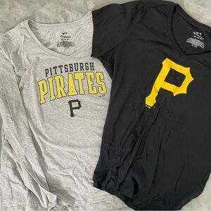 Fanatics Pittsburgh Pirates MLB Shirt Set NWT Black Tee Grey Long Sleeve 2XL